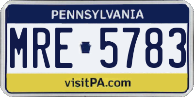 PA license plate MRE5783