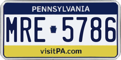 PA license plate MRE5786