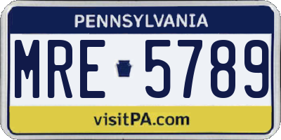 PA license plate MRE5789