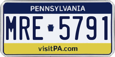 PA license plate MRE5791