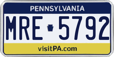 PA license plate MRE5792