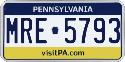 PA license plate MRE5793