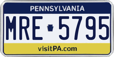 PA license plate MRE5795