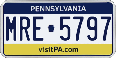 PA license plate MRE5797