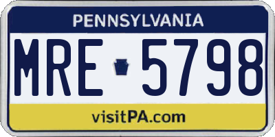 PA license plate MRE5798
