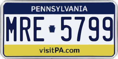 PA license plate MRE5799