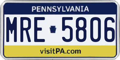 PA license plate MRE5806