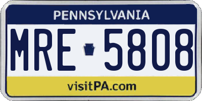 PA license plate MRE5808