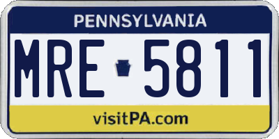 PA license plate MRE5811