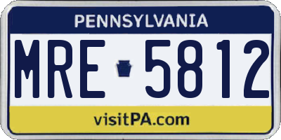 PA license plate MRE5812