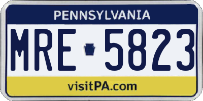 PA license plate MRE5823