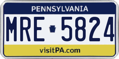 PA license plate MRE5824