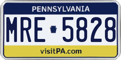PA license plate MRE5828