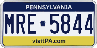 PA license plate MRE5844