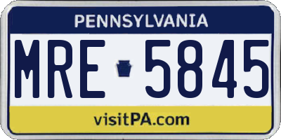 PA license plate MRE5845