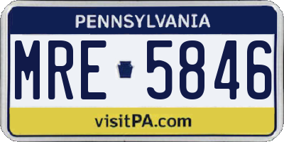 PA license plate MRE5846