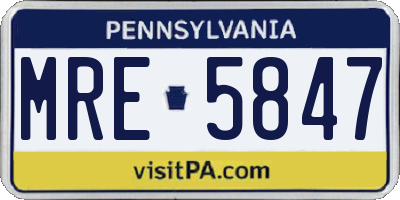 PA license plate MRE5847