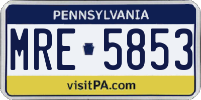 PA license plate MRE5853