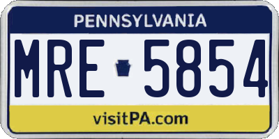 PA license plate MRE5854