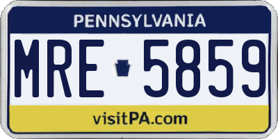 PA license plate MRE5859
