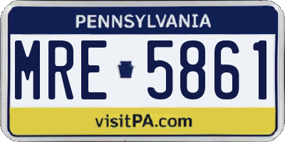 PA license plate MRE5861