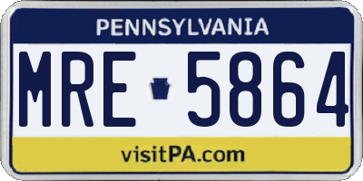PA license plate MRE5864