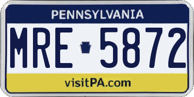 PA license plate MRE5872
