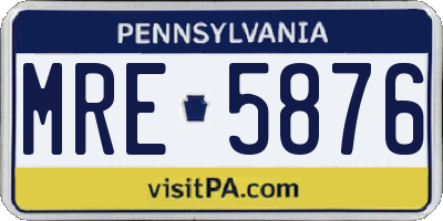 PA license plate MRE5876