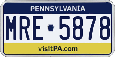 PA license plate MRE5878