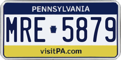 PA license plate MRE5879
