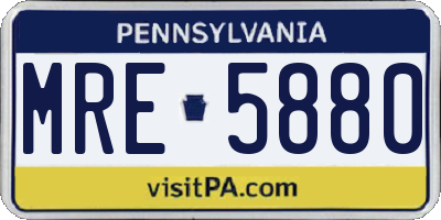 PA license plate MRE5880
