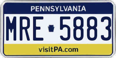 PA license plate MRE5883