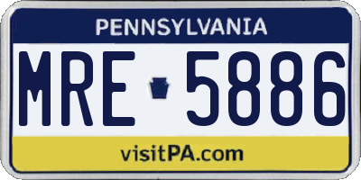 PA license plate MRE5886