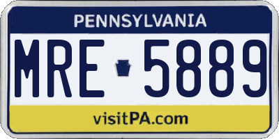 PA license plate MRE5889