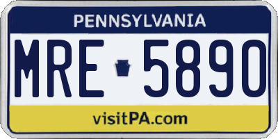 PA license plate MRE5890