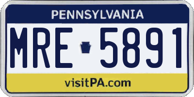 PA license plate MRE5891