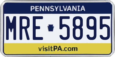 PA license plate MRE5895