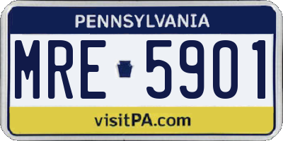 PA license plate MRE5901