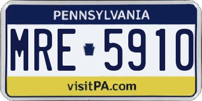 PA license plate MRE5910