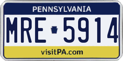 PA license plate MRE5914
