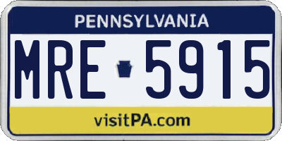 PA license plate MRE5915