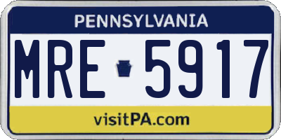 PA license plate MRE5917