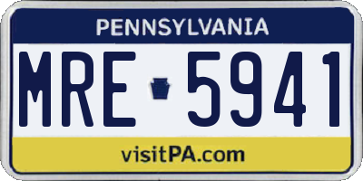 PA license plate MRE5941