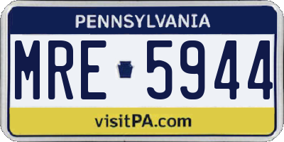 PA license plate MRE5944