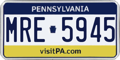 PA license plate MRE5945