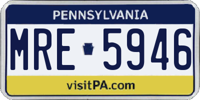 PA license plate MRE5946