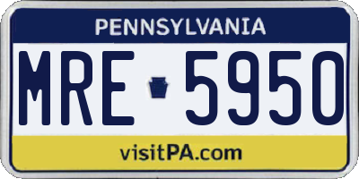PA license plate MRE5950
