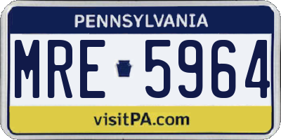 PA license plate MRE5964