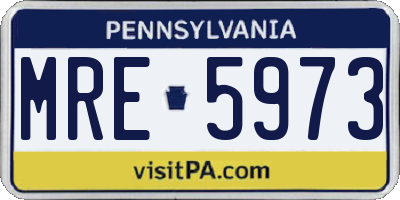 PA license plate MRE5973