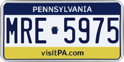 PA license plate MRE5975